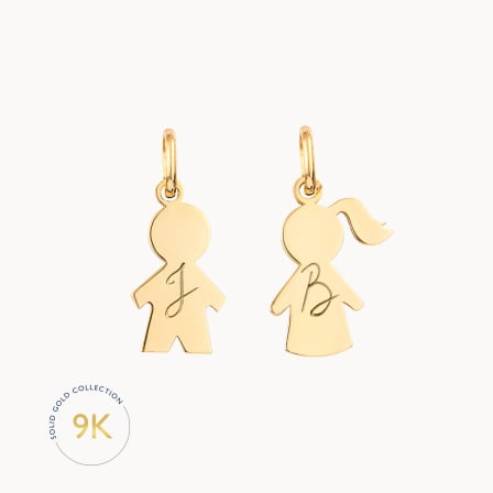 Personalised 9 Carat Gold Mini People Charm merci maman