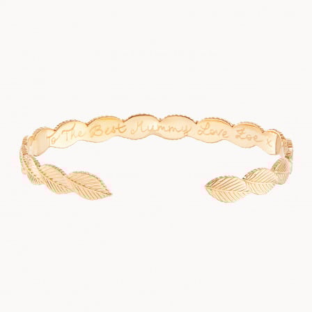 Jonc Daphné personnalisé plaqué or merci maman