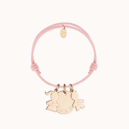 Pulsera personalizada Mamá baño de oro merci maman