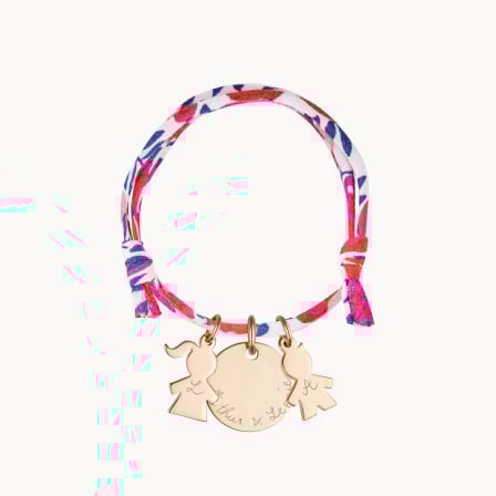 Bracelet personnalisé Maman Liberty plaqué or merci maman