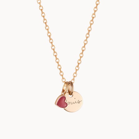 Personalised Valentine's Disc Necklace gold plated merci maman