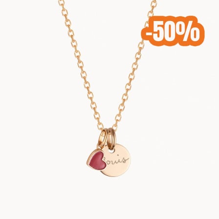 Personalised Valentine's Disc Necklace gold plated merci maman