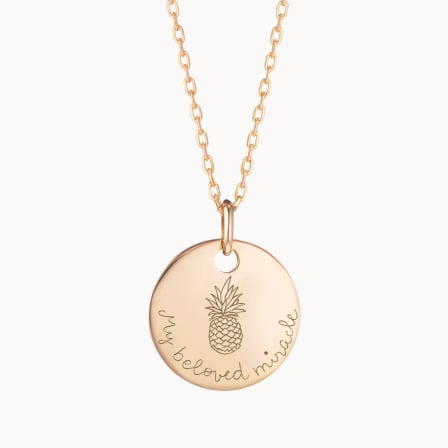 Personalised Pineapple Necklace - A Jewelry Piece Carrying IVF Hope Merci Maman