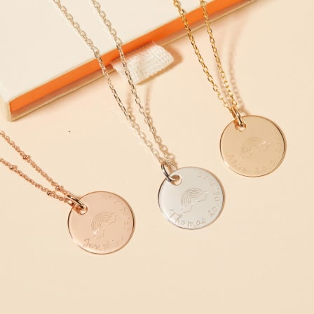 Personalised Rainbow Baby Necklace Merci Maman