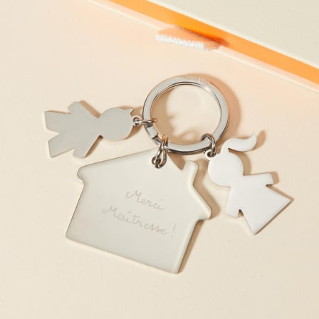 Personalised School Teacher Keyring in Stainless Steel