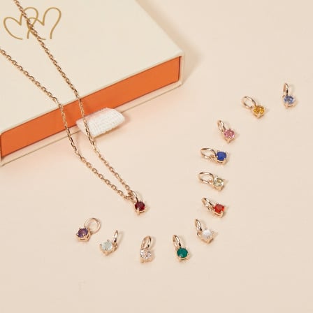 Collar con piedra de nacimiento Solitaire | Merci Maman
