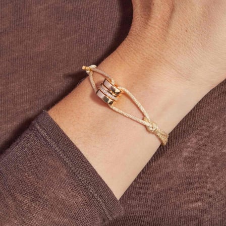 Bracelet personnalisé Eticellant Unity Cristal plaqué or merci maman