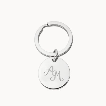 Llavero personalizado con monograma en acero inoxidable Merci Maman
