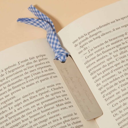 Personalised Stainless Steel Bookmark merci maman