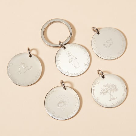 Personalised Symbol Keyring in Stainless Steel merci maman