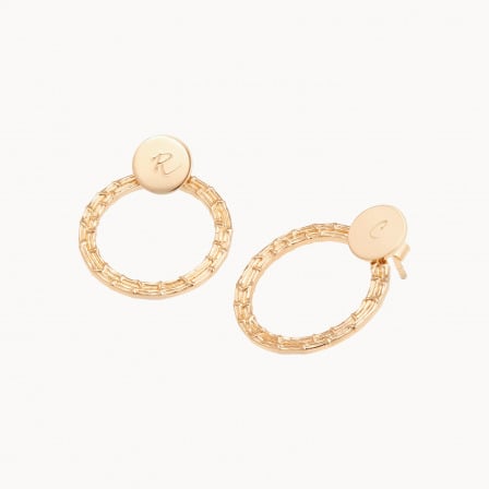 personalised texture eternity earrings gold plated merci maman