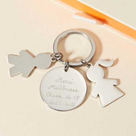 Porte-clés personnalisé Merci Maîtresse en acier merci maman