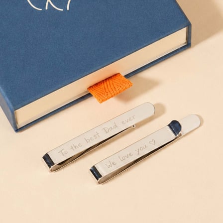 Personnalised Stainless Steel Tie Clip Merci Maman