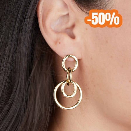 Triple Hoop Earrings in Golden Stainless Steel