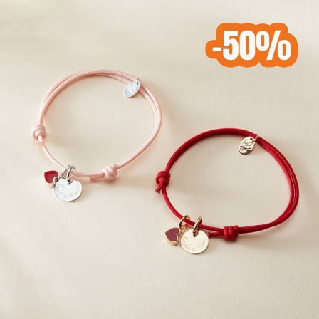 Personalised Valentine's Disc Bracelet gold plated merci maman