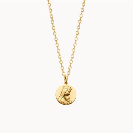 Virgin and Child Baptism Medallion Merci Maman