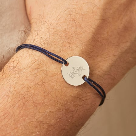 Votre Dessin - Bracelet personnalisé Grande Pastille pour homme