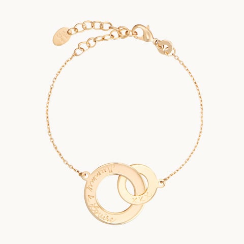 Bracciale intrecciato a catena personalizzato placcato oro merci maman