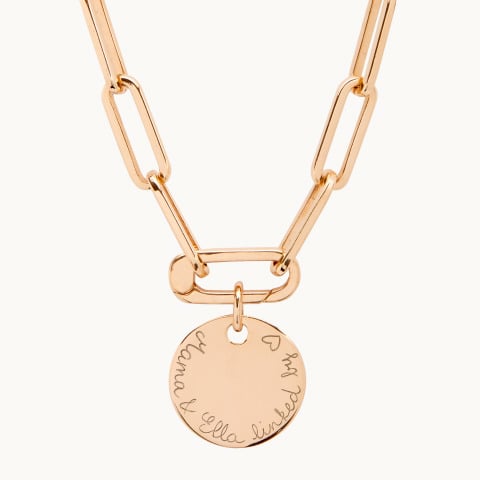 Collar personalizado Love Links baño oro merci maman
