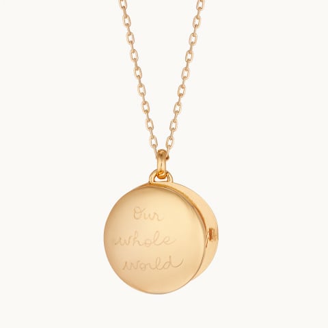Personalised Locket Necklace gold plated merci maman