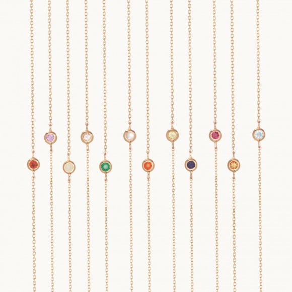 Catene con pietre della nascita placcato oro merci maman