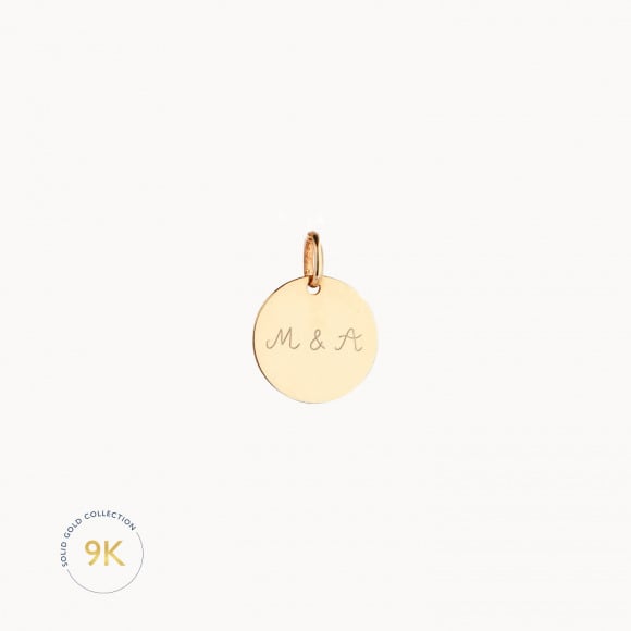 Personalised 9 Carat Gold Disc merci maman