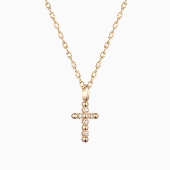 Kugelkreuz Halskette vergoldet merci maman