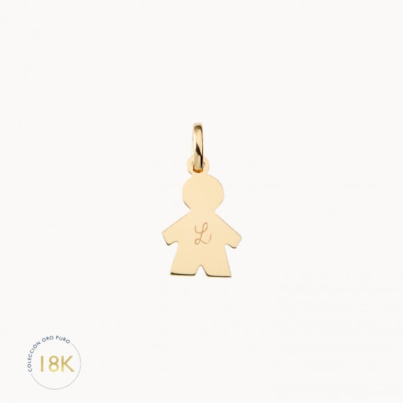 Charm personalizado niño en oro 18k merci maman