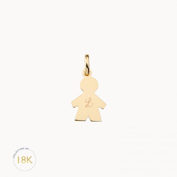 Charm personnalisé Petit Garçon en Or 18 carats merci maman