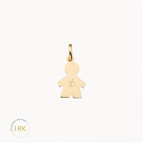Charm personalizzato bambino in oro massiccio 18 carati merci maman