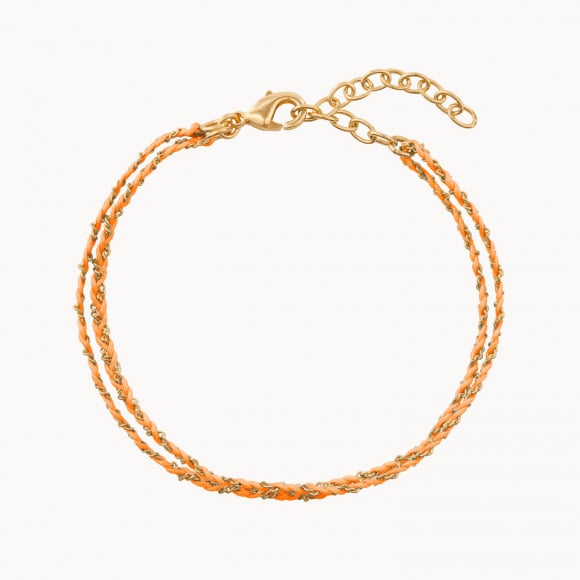 Braided Bracelet Chain gold plated tangerine merci maman