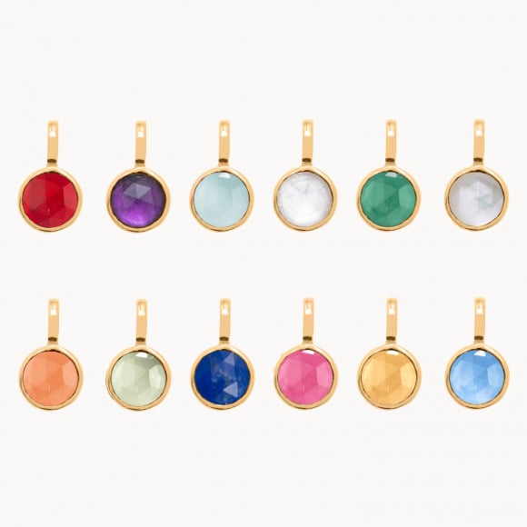 Acheter une pierre de naissance plaqué or merci maman