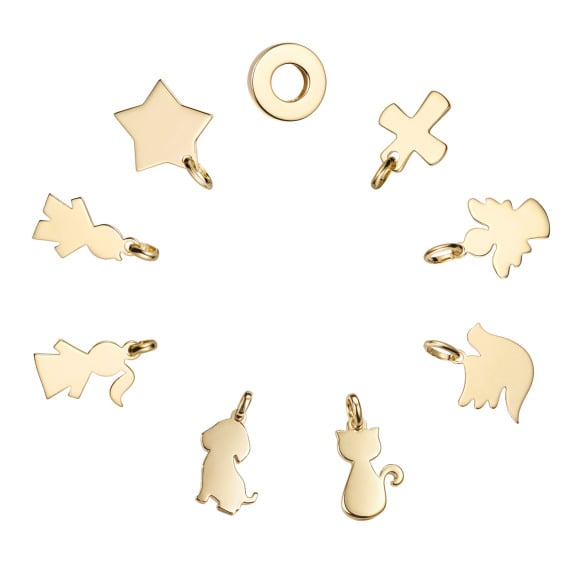 Einzelner, personalisierter Charm vergoldet merci maman
