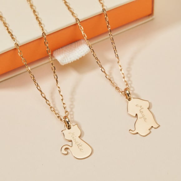 Collier personnalisé Chat & Chien| Merci Maman