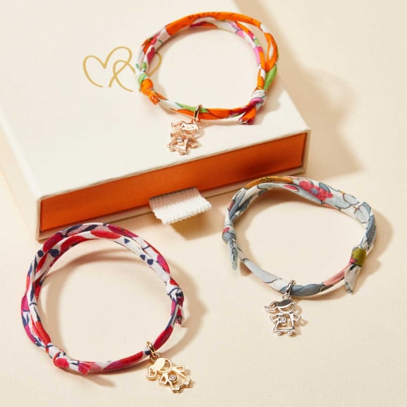 Bracelet personnalisé Mini Fille Cristal Liberty pour enfant gold plated merci maman