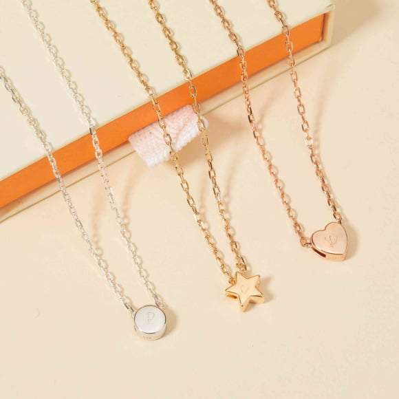 Children's Personalised Mini Initial Necklace gold plated merci maman