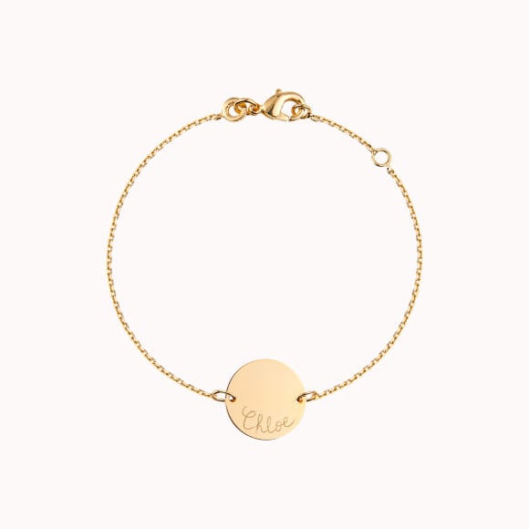 Children's Personalised Pastille Chain Bracelet gold plated merci maman