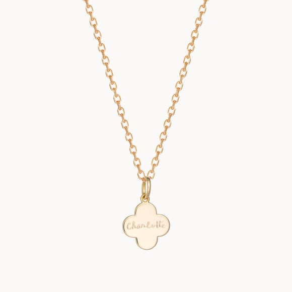 Collier personnalisé Croix Romane Plaqué or Merci Maman