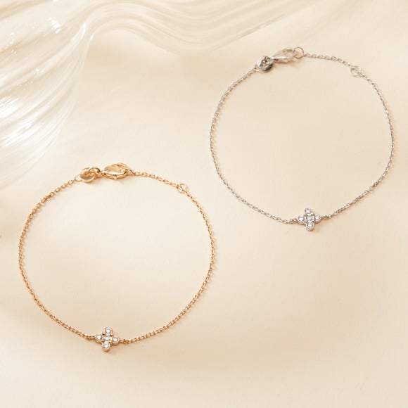 Pulsera de cadena Trébol Cristal