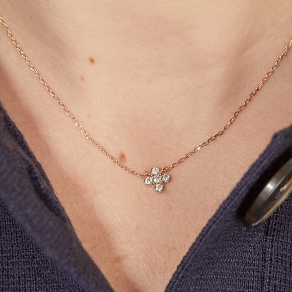 Collier Trèfle Cristal