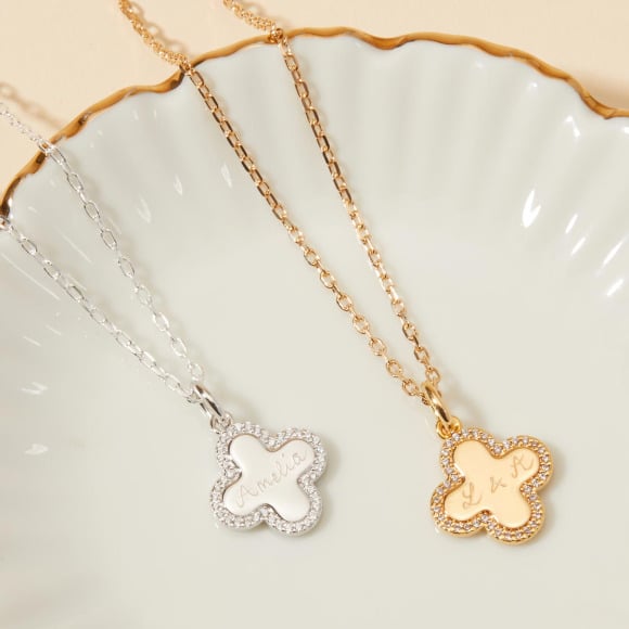 Collier personnalisé Croix Romane Cristal plaqué or merci maman