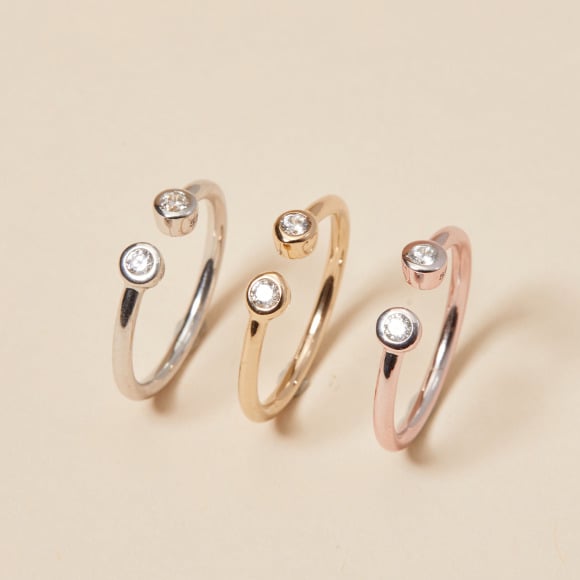 Anello solitario Cristallo