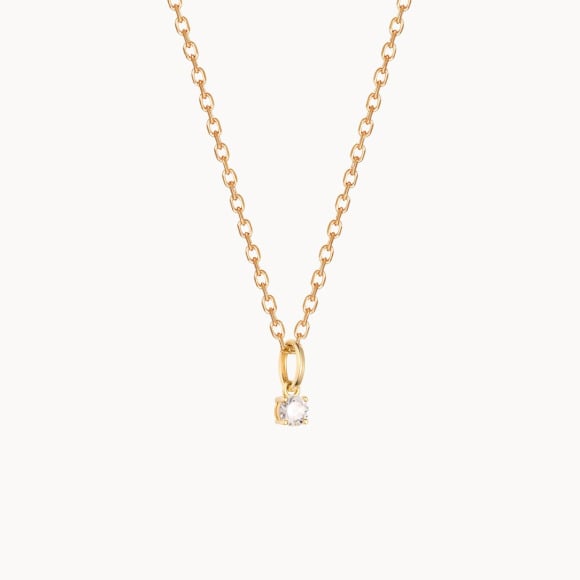 Collana con Pendente Cristallo Solitario Placcato in oro Merci Maman