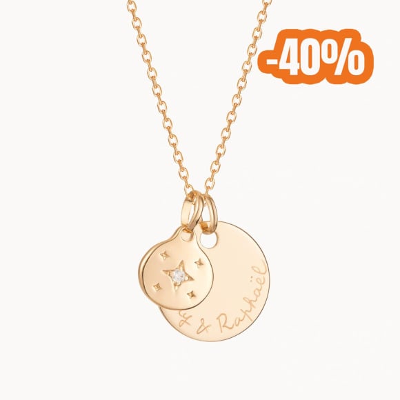 Personalised Crystal Star Necklace gold plated merci maman