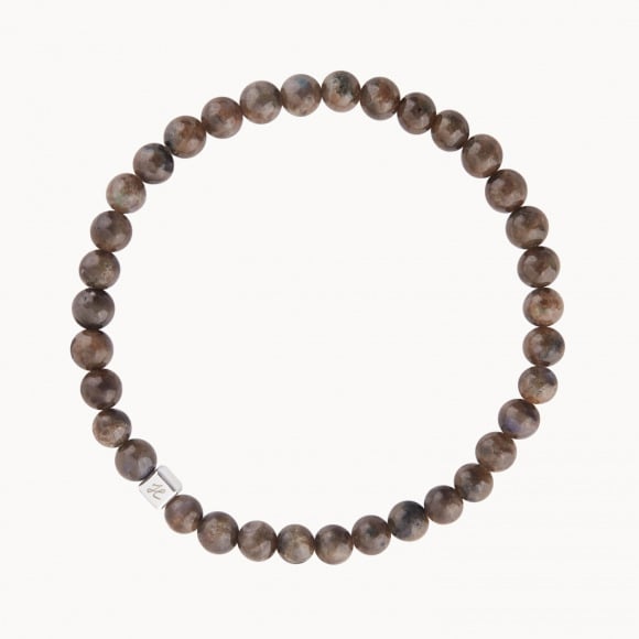 Men's Personalised Dice Initial Beaded Bracelet sterling silver Labradorite merci maman