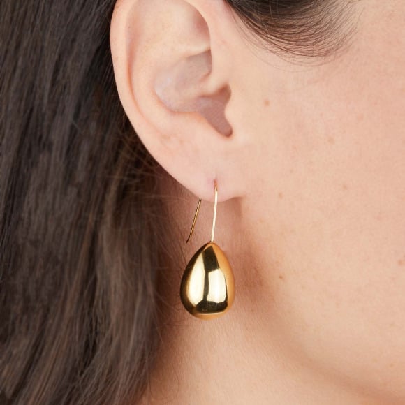 Boucles d’oreilles Goutte en acier doré merci maman