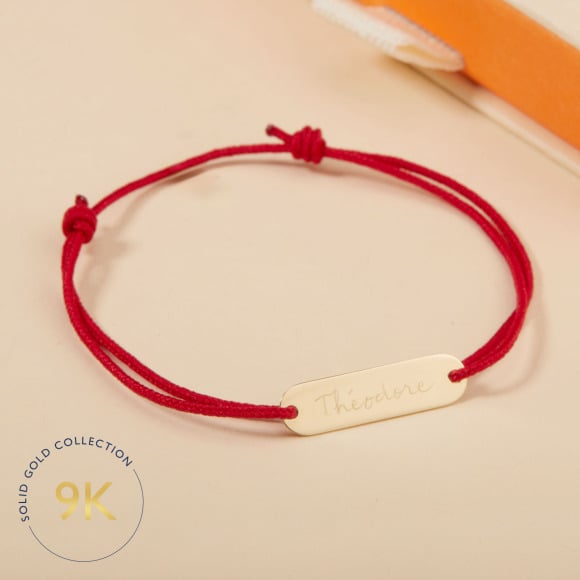 Personalised 9 Carat Gold Mini Identity Bracelet merci maman