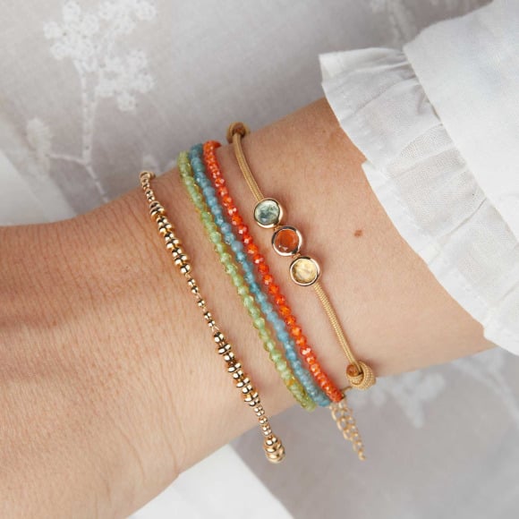 Edelstein-Armkettchen vergoldet merci maman