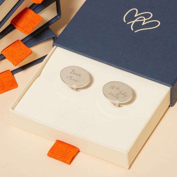 Boutons de Manchettes Ovales personnalisés Témoin de Mariage en acier merci maman
