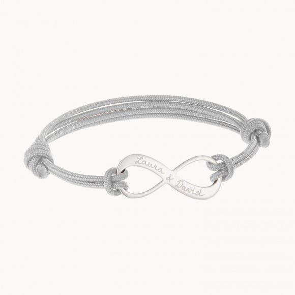 Pulsera personalizada Infinito para hombre plata merci maman